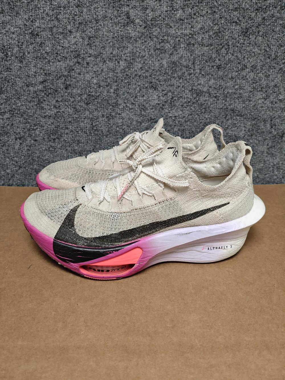 Nike Air Zoom Alphafly 3 Shoes Womens Size 11.5 Pink Knit Sneakers FD8315-100